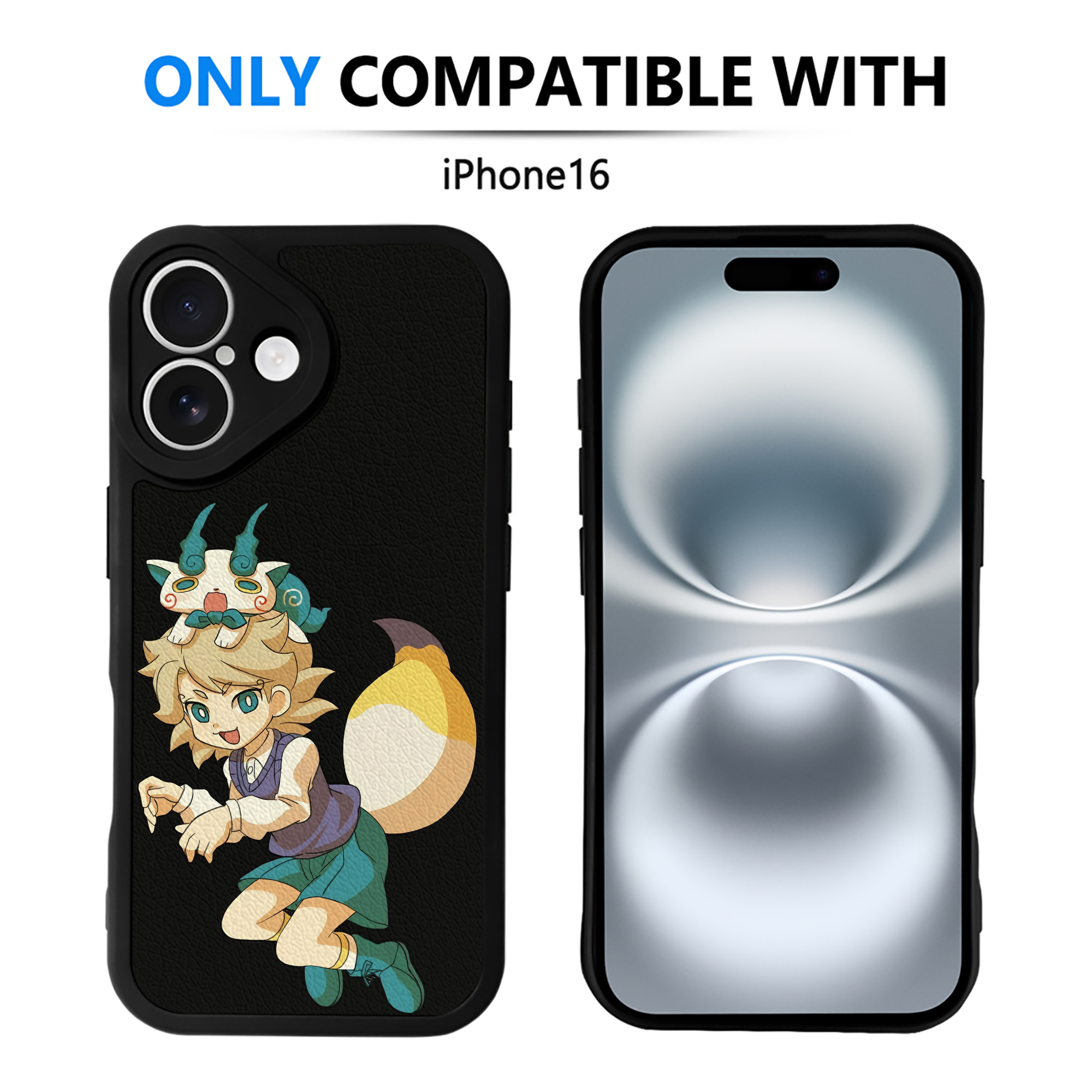 （画像用） 妖怪ウォッチ Yo-kai Watch 【iPhone 16シリーズ対応】シリコンスマホケース（レザー調） 材質：シリコン